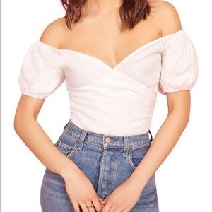 reformation Framboise Off the Shoulder Top